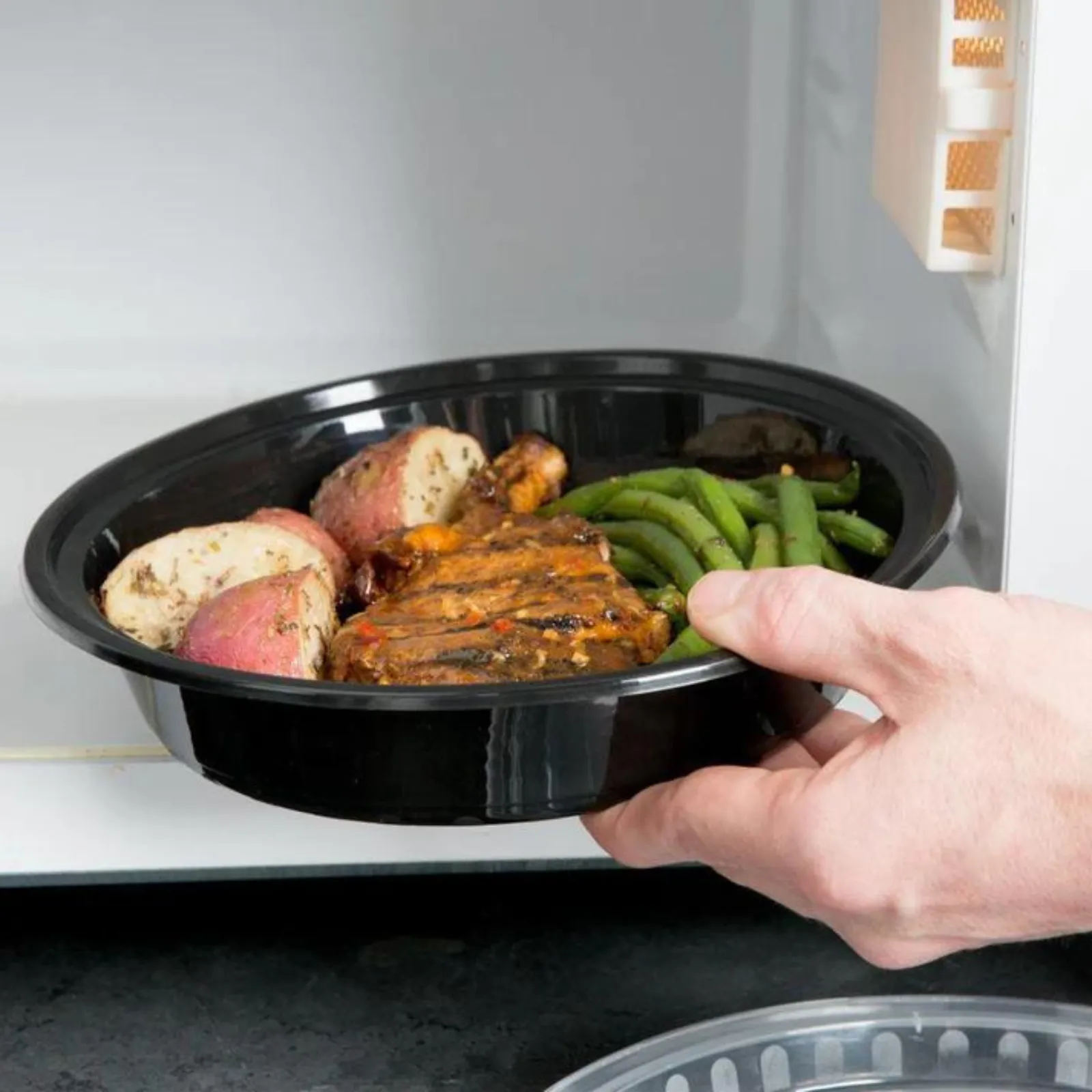 16oz. Disposable Round Meal Prep/ Bento Box Containers with Clear Lids
