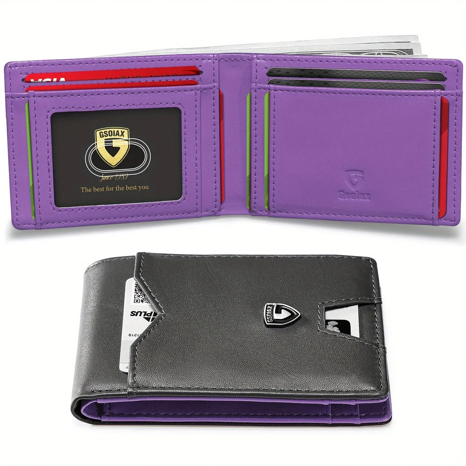 1pc Mens Slim Carbon Fiber Pattern RFID Blocking Wallet - Microfiber Credit Card Holder with Geometric Pattern, Simple Style, and Non-Braided Weaving - Includes Gift Box, Perfect for Kings Day