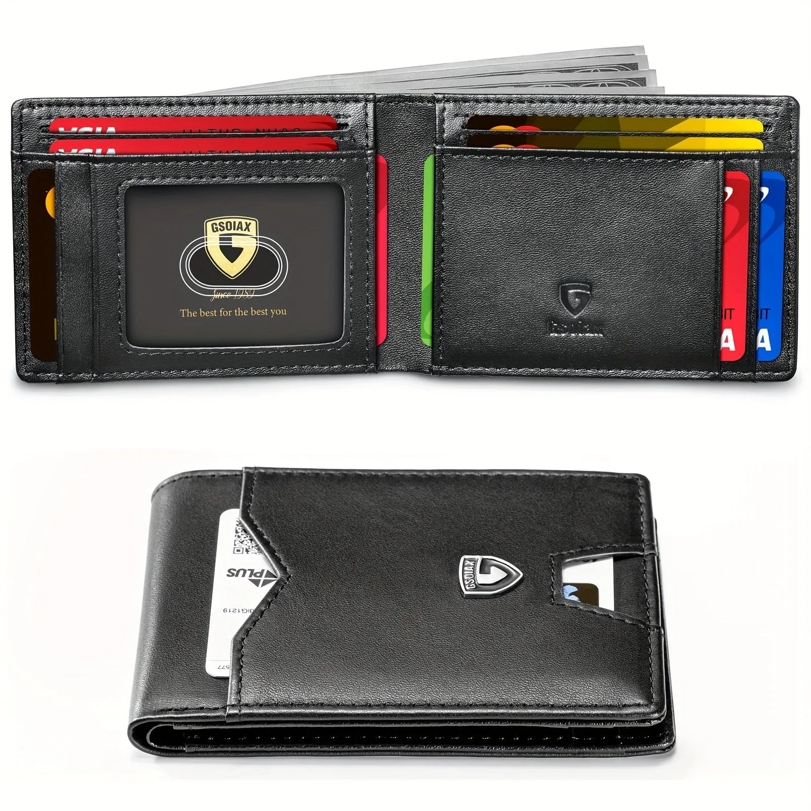 1pc Mens Slim Carbon Fiber Pattern RFID Blocking Wallet - Microfiber Credit Card Holder with Geometric Pattern, Simple Style, and Non-Braided Weaving - Includes Gift Box, Perfect for Kings Day