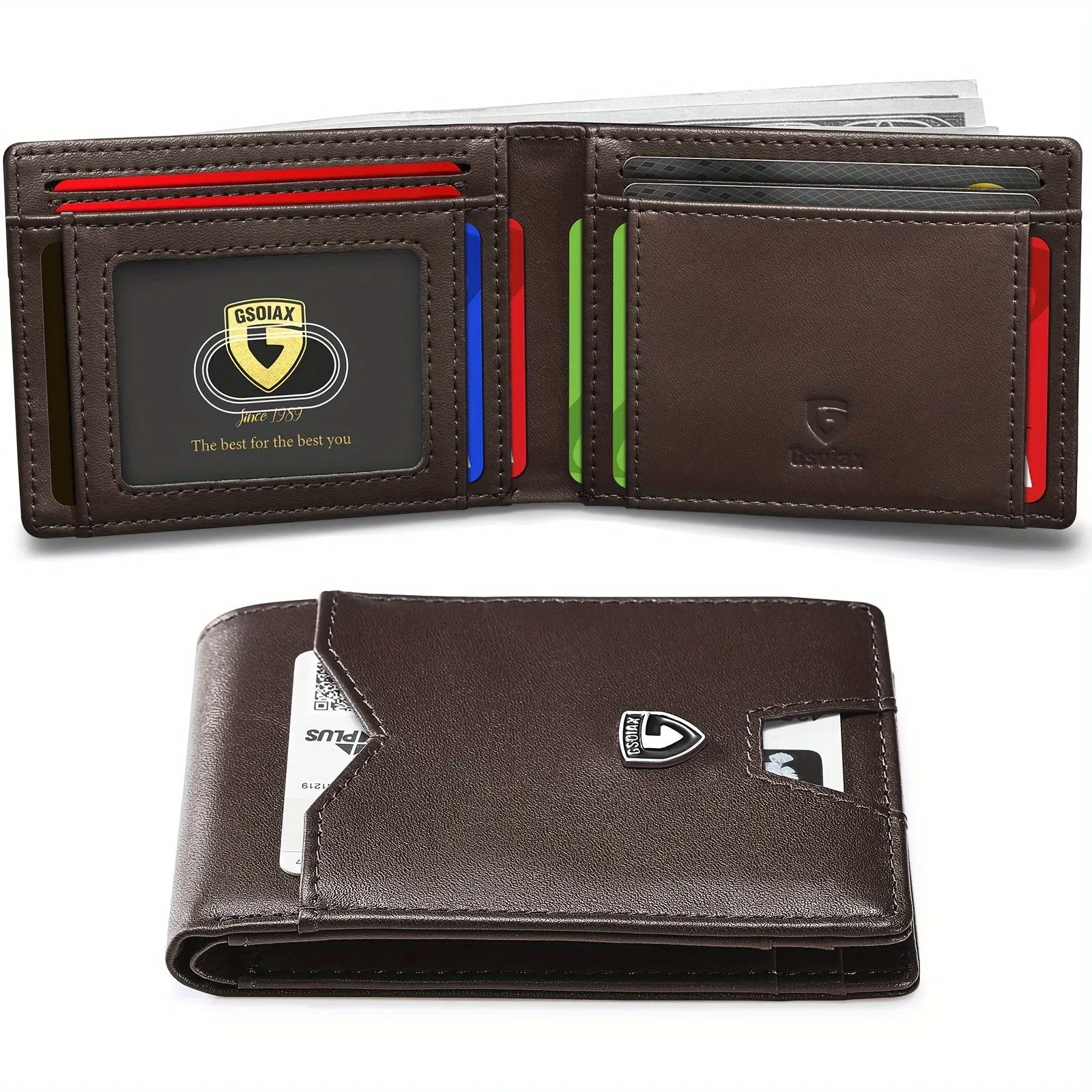 1pc Mens Slim Carbon Fiber Pattern RFID Blocking Wallet - Microfiber Credit Card Holder with Geometric Pattern, Simple Style, and Non-Braided Weaving - Includes Gift Box, Perfect for Kings Day