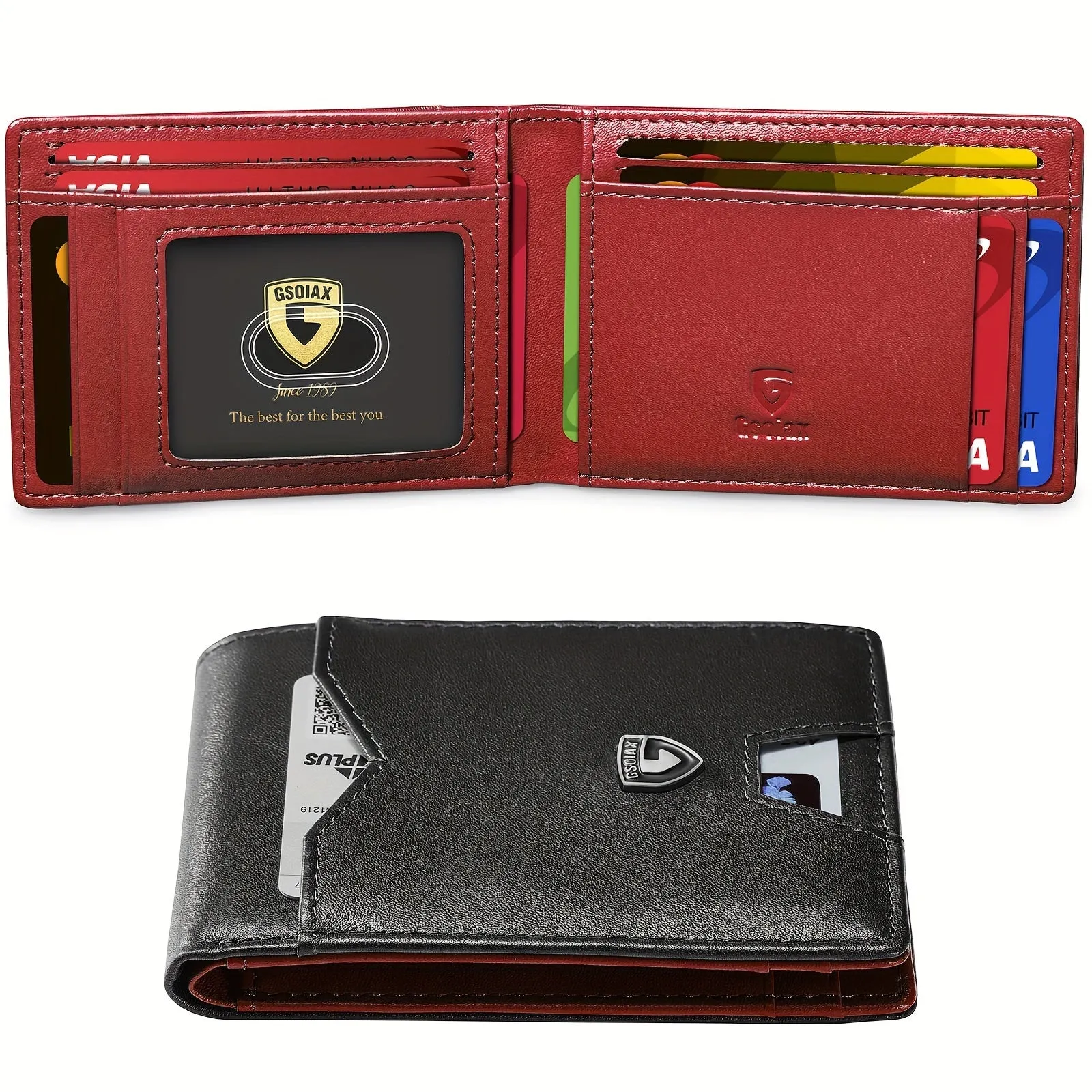 1pc Mens Slim Carbon Fiber Pattern RFID Blocking Wallet - Microfiber Credit Card Holder with Geometric Pattern, Simple Style, and Non-Braided Weaving - Includes Gift Box, Perfect for Kings Day