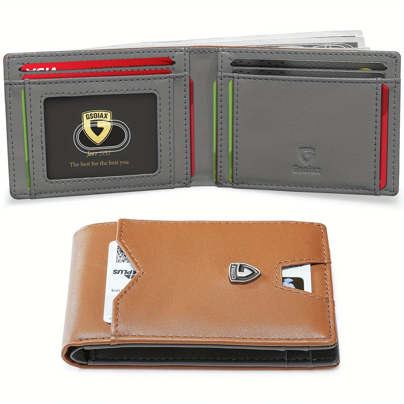1pc Mens Slim Carbon Fiber Pattern RFID Blocking Wallet - Microfiber Credit Card Holder with Geometric Pattern, Simple Style, and Non-Braided Weaving - Includes Gift Box, Perfect for Kings Day