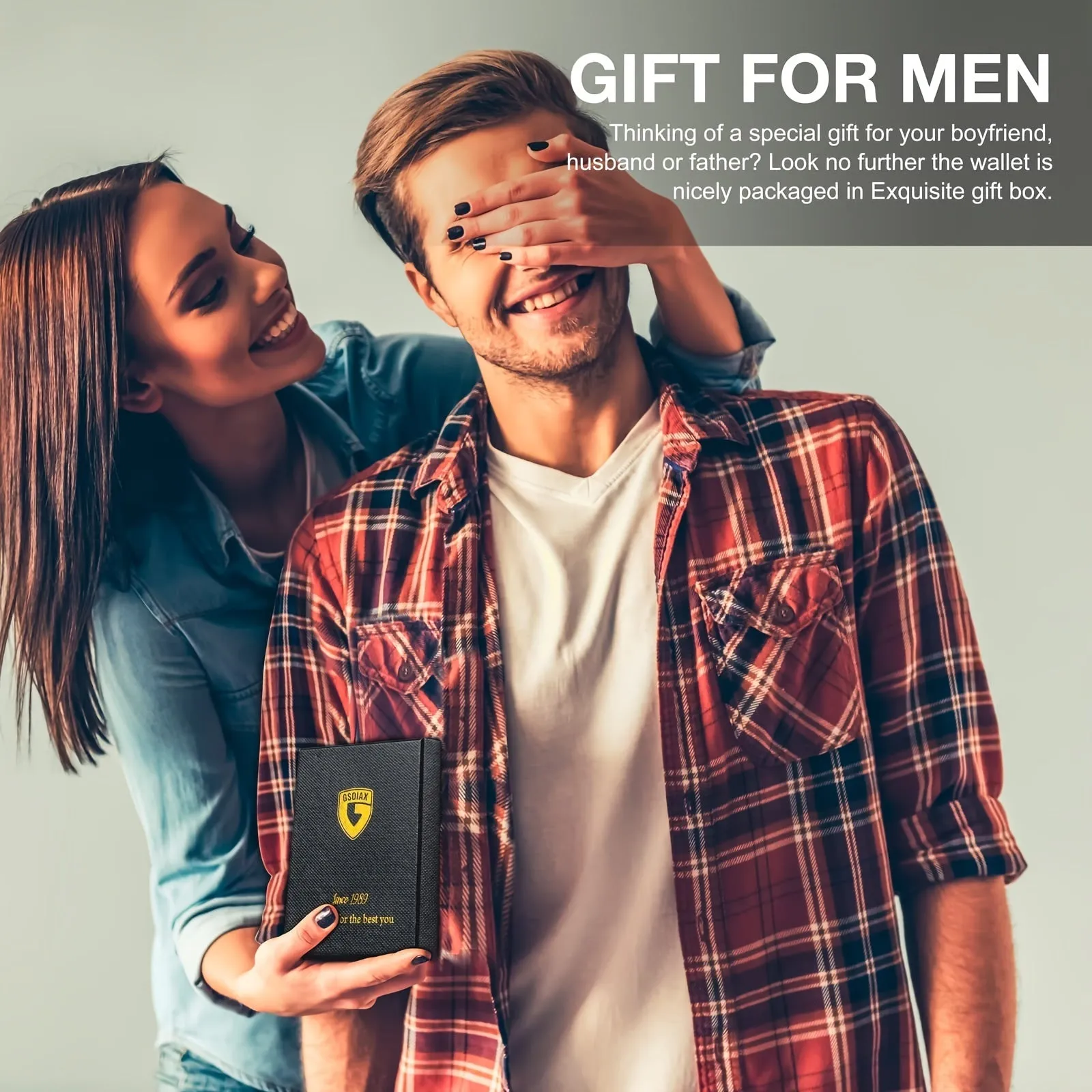 1pc Mens Slim Carbon Fiber Pattern RFID Blocking Wallet - Microfiber Credit Card Holder with Geometric Pattern, Simple Style, and Non-Braided Weaving - Includes Gift Box, Perfect for Kings Day