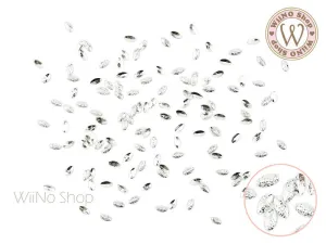 2 x 3mm Silver Textured Marquise Metal Studs - 25 pcs