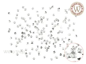 2mm Silver Textured Square Metal Studs - 25 pcs