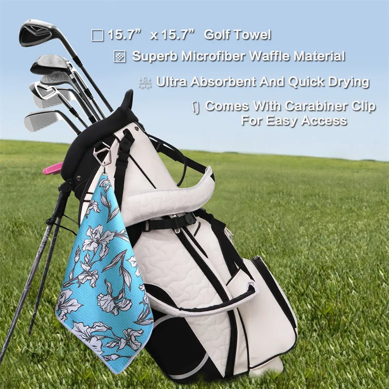 3 Pack Colorful Golf Towels with Clip for Golf Bags