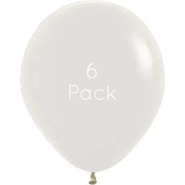45cm Pastel Dusk Cream Giant Balloons - 6 Pkt