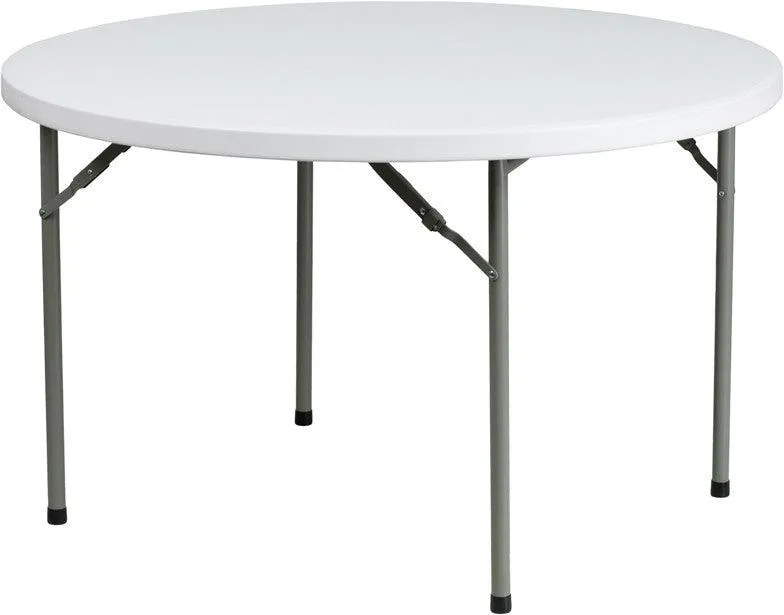 48" Round Granite White Plastic Folding Table