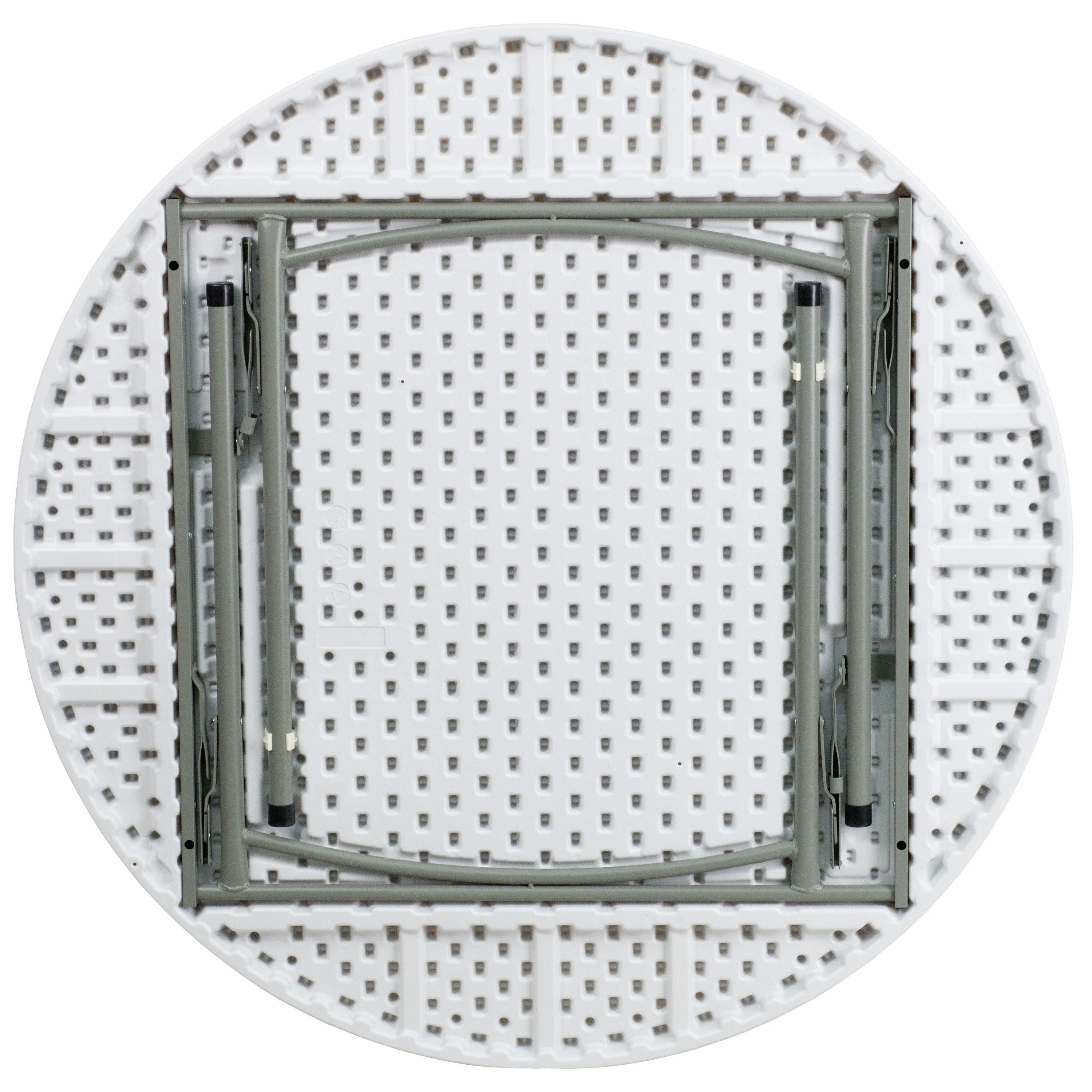 48" Round Granite White Plastic Folding Table