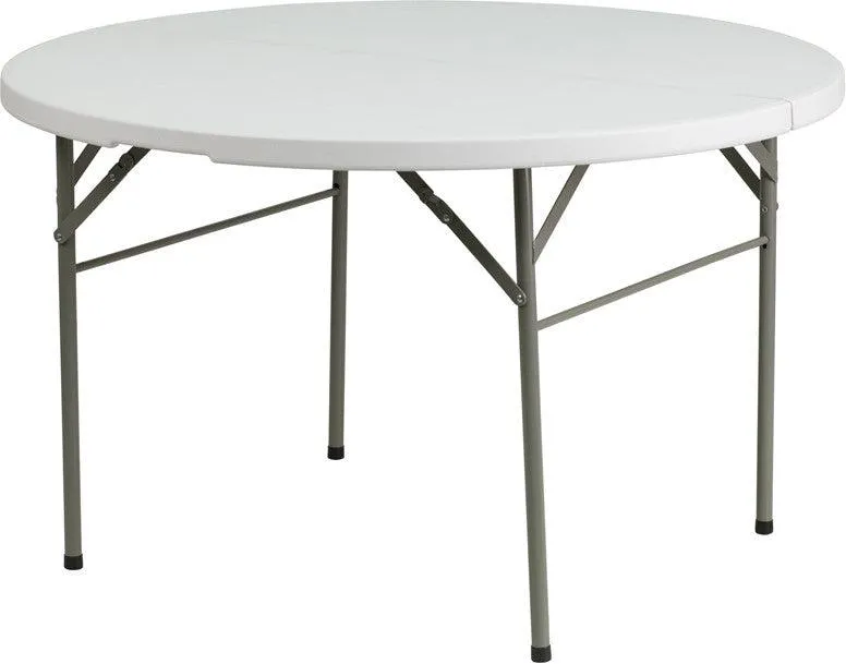 48" Round Granite White Plastic Folding Table