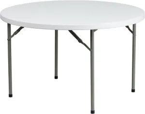 48" Round Granite White Plastic Folding Table