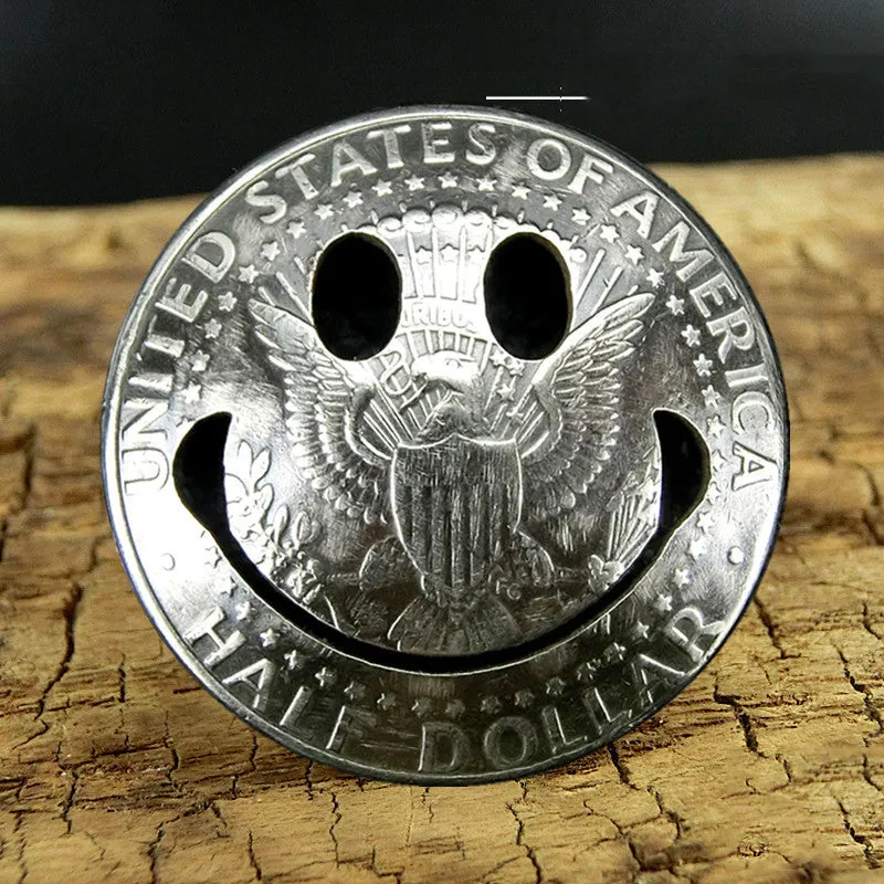 50 Cents Wallet Conchos Coin Emoji Skull Conchos Button Conchos Screw Back Decorate Concho Emoji Coin Cent Biker Wallet Concho Wallet Conchos