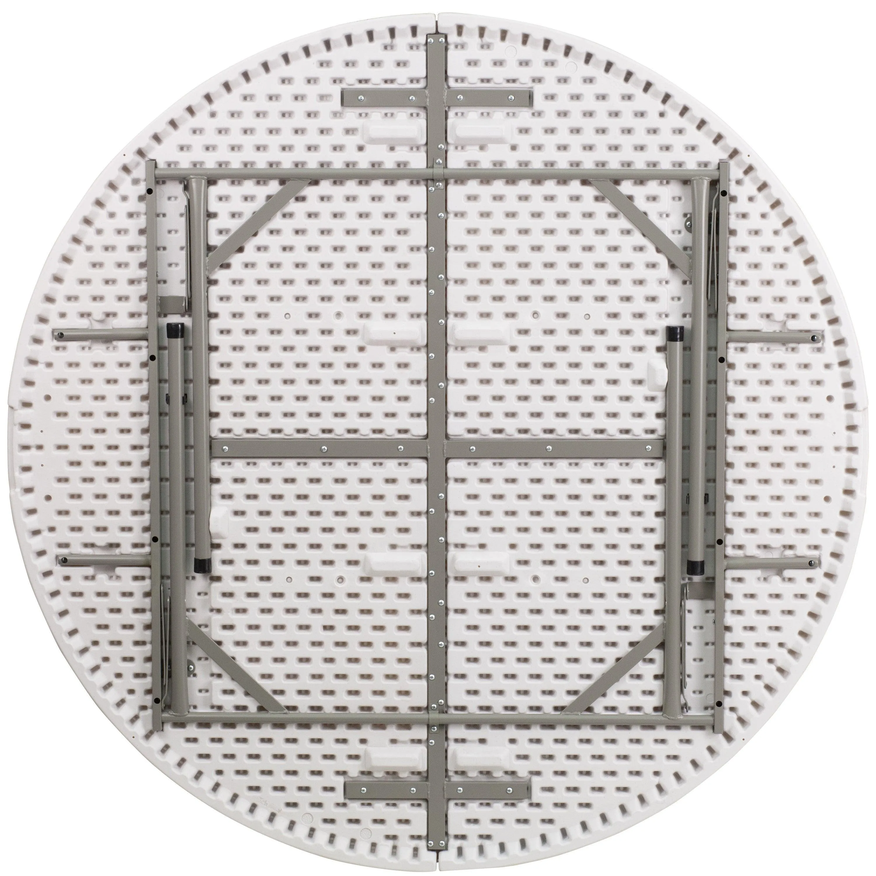 60" Round Granite White Plastic Folding Table