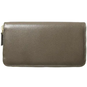 8 CC Saffiano Zip Around Wallet Olive