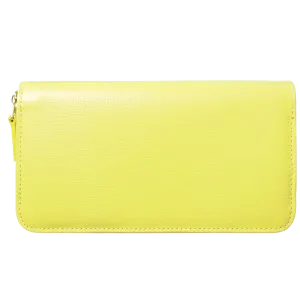 8 Credit Card Saffiano Zip Around Wallet Lemon