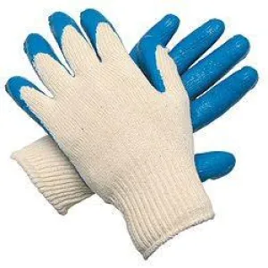 9682S MCR Gloves,M Weight Cotton/Poly Blue Latex Dip Palm 13 Gauge Sm