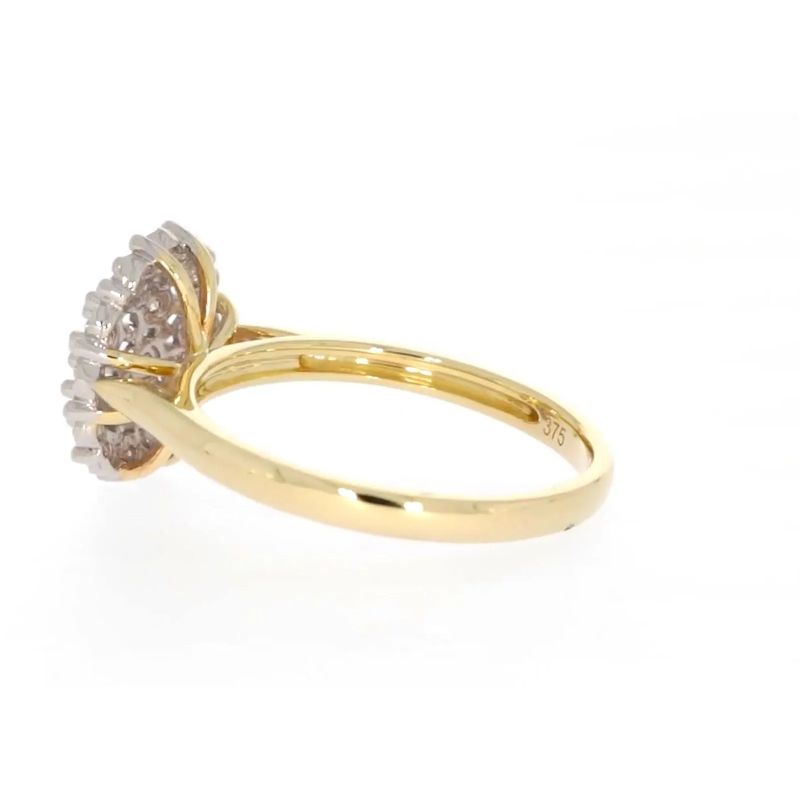 9ct Two Tone Gold Round Brilliant Cut 0.10 CARAT tw of Diamonds Ring