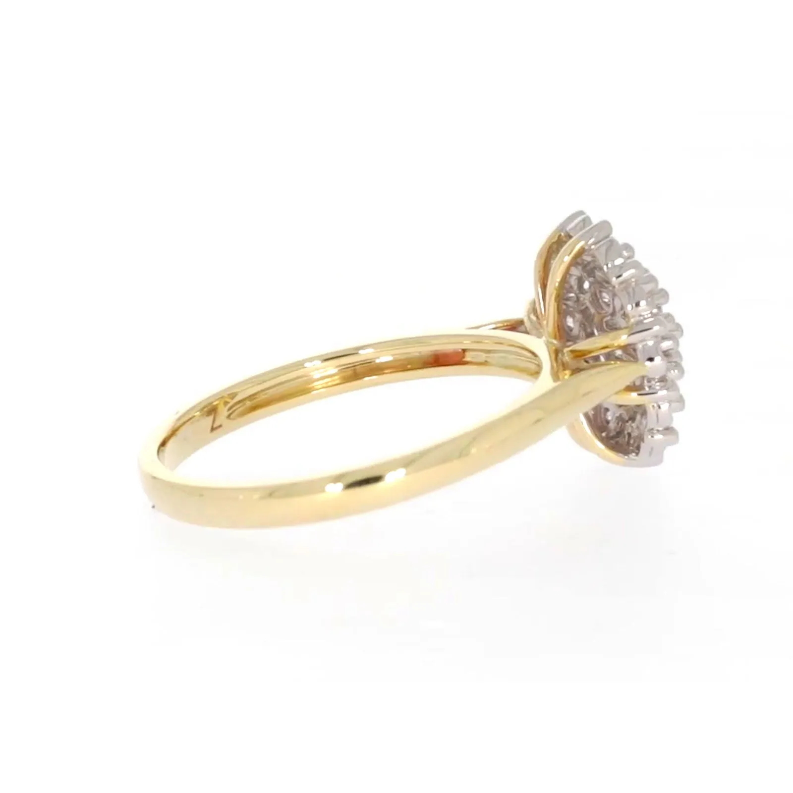 9ct Two Tone Gold Round Brilliant Cut 0.10 CARAT tw of Diamonds Ring