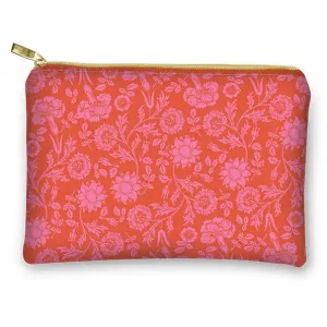 Accessory Pouch-Orange Foral