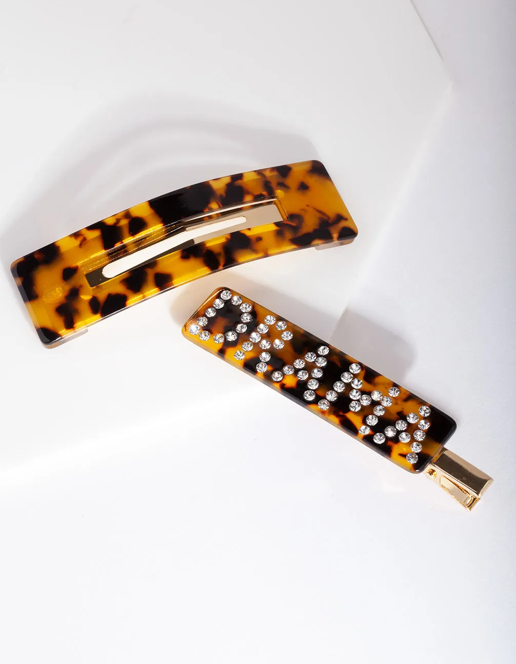 Acrylic Tortoiseshell Drama Hair Clip 2 Pack