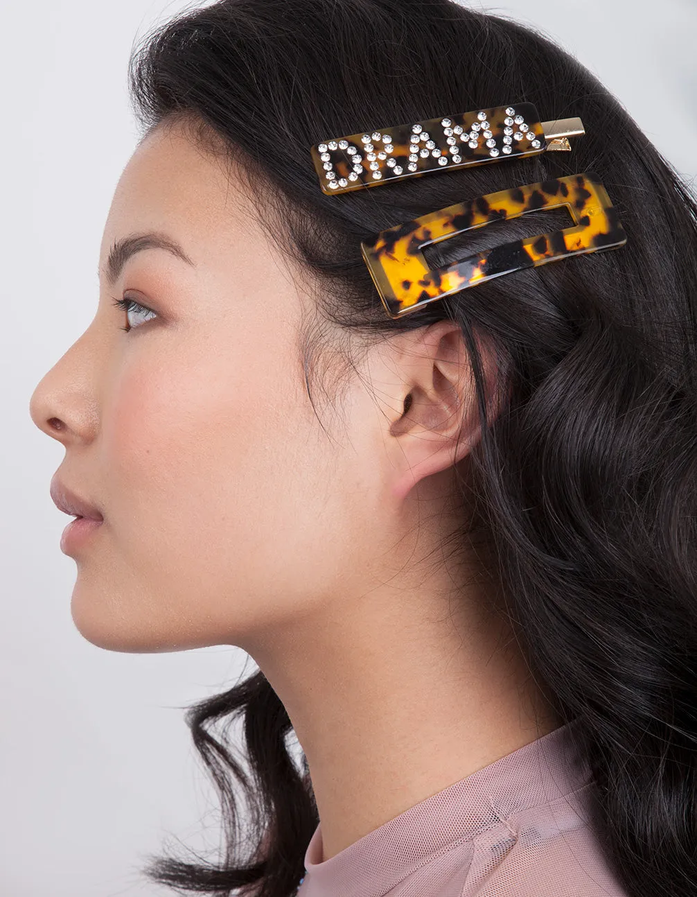 Acrylic Tortoiseshell Drama Hair Clip 2 Pack