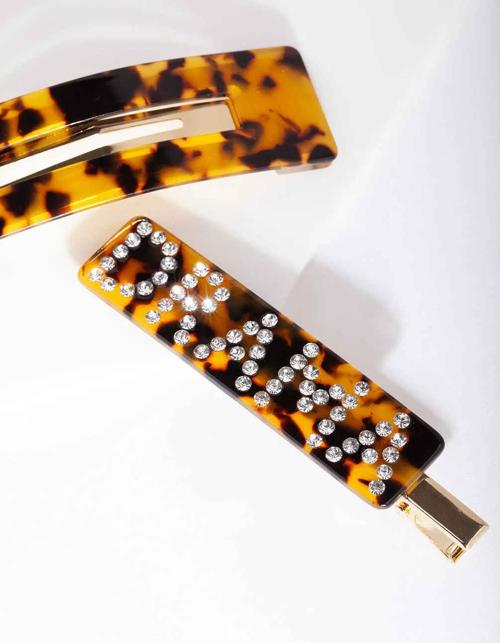 Acrylic Tortoiseshell Drama Hair Clip 2 Pack
