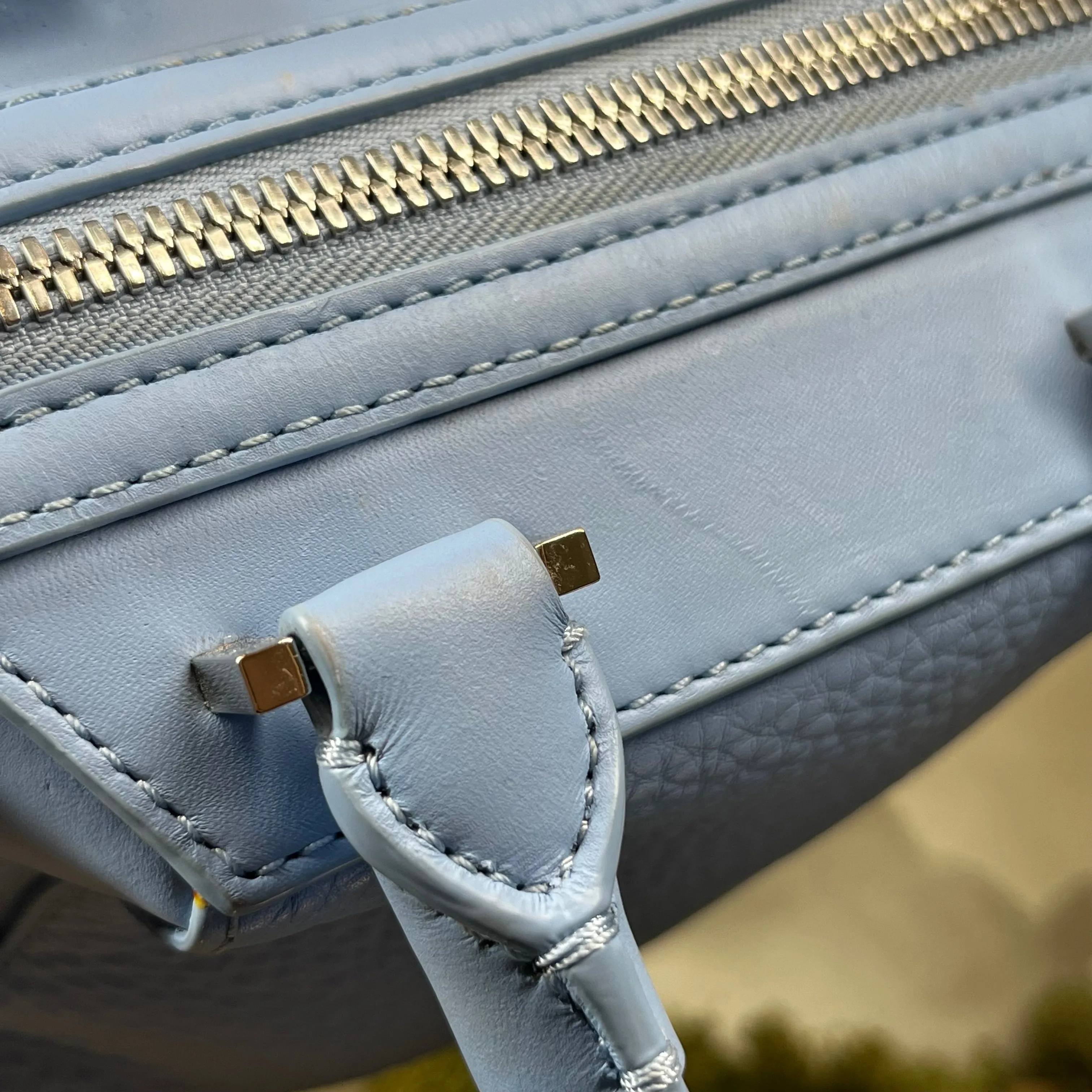 ALEXANDER WANG Emilie Blue Atlas Soft Pebbled Leather Two-Way Tote Bag TS3707