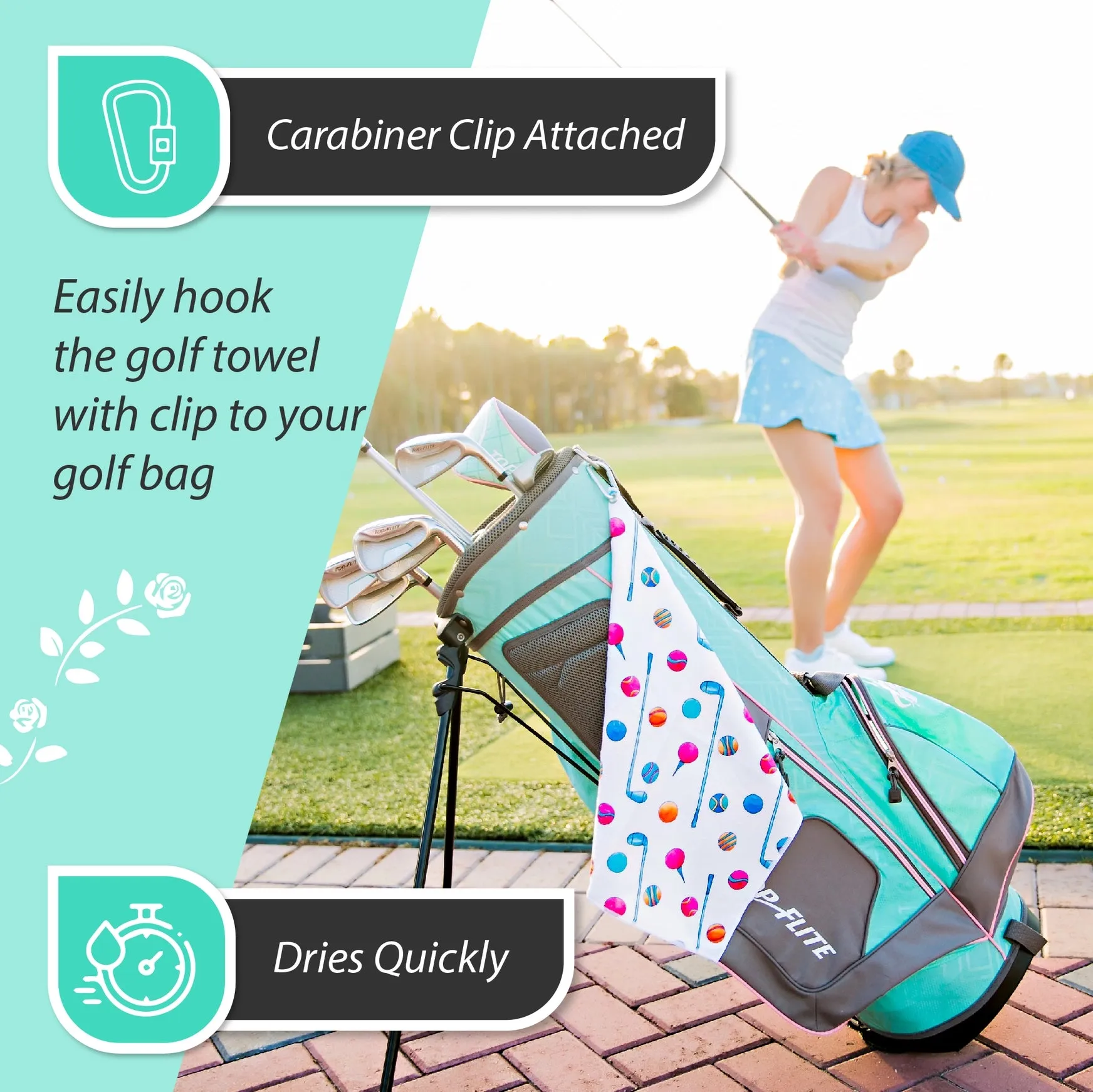 Amen Corner Golf Towel with Carabiner