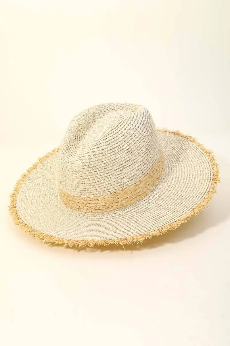 Anarchy Street - IV - Straw Braided Fringe Fedora Hat