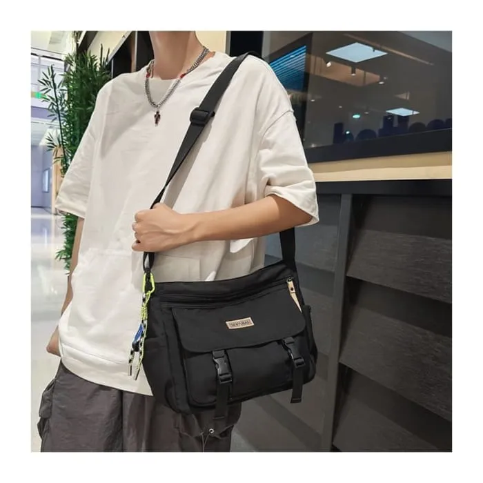 Applique Buckled Multi-Pocket Crossbody Bag / Bag Charm / Set
