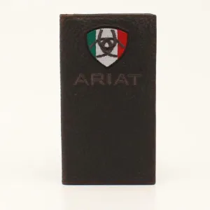 ARIAT MEN'S RODEO WALLET BROWN MEXICO FLAG LOGO A35491282
