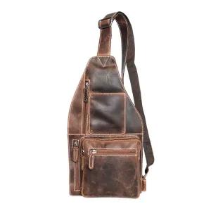 Arrigo Crossbody Shoulder Bag Buffalo Leather - Cognac