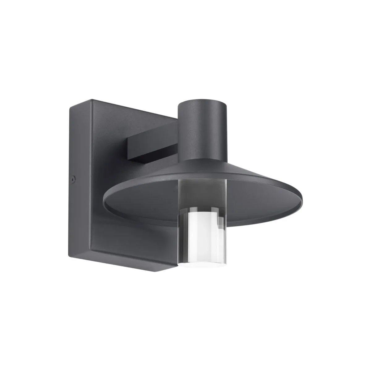 Ash 8 In. LED Lo-Output Outdoor Wall Sconce 515 Lumens 2700K Gray Finish Clear Cylinder