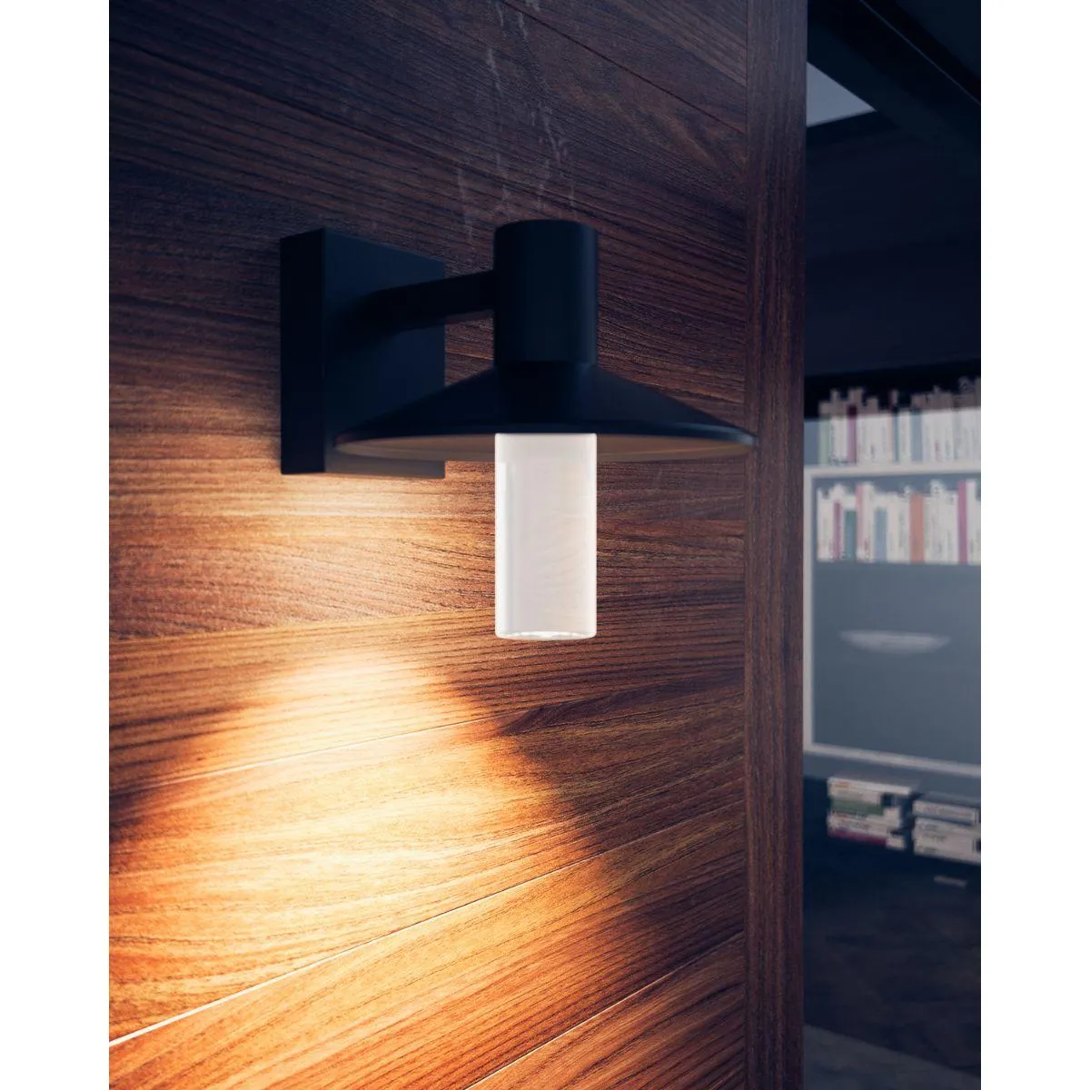 Ash 8 In. LED Lo-Output Outdoor Wall Sconce 515 Lumens 2700K Gray Finish Clear Cylinder
