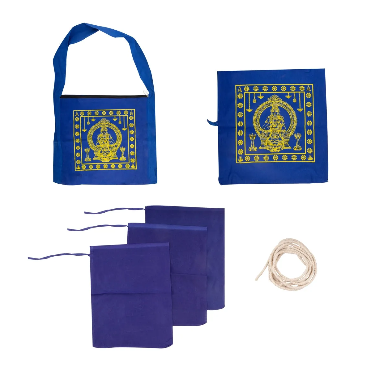 Ayyappa Mudra, Irumudi & Side Bag with Zip - 14 x 15 Inches | Ayyappa Irumudi Kit/ Assorted Colour