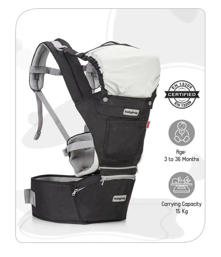 BABYHUG Harmony 3 in 1 Hip Seat Cum Baby Carrier