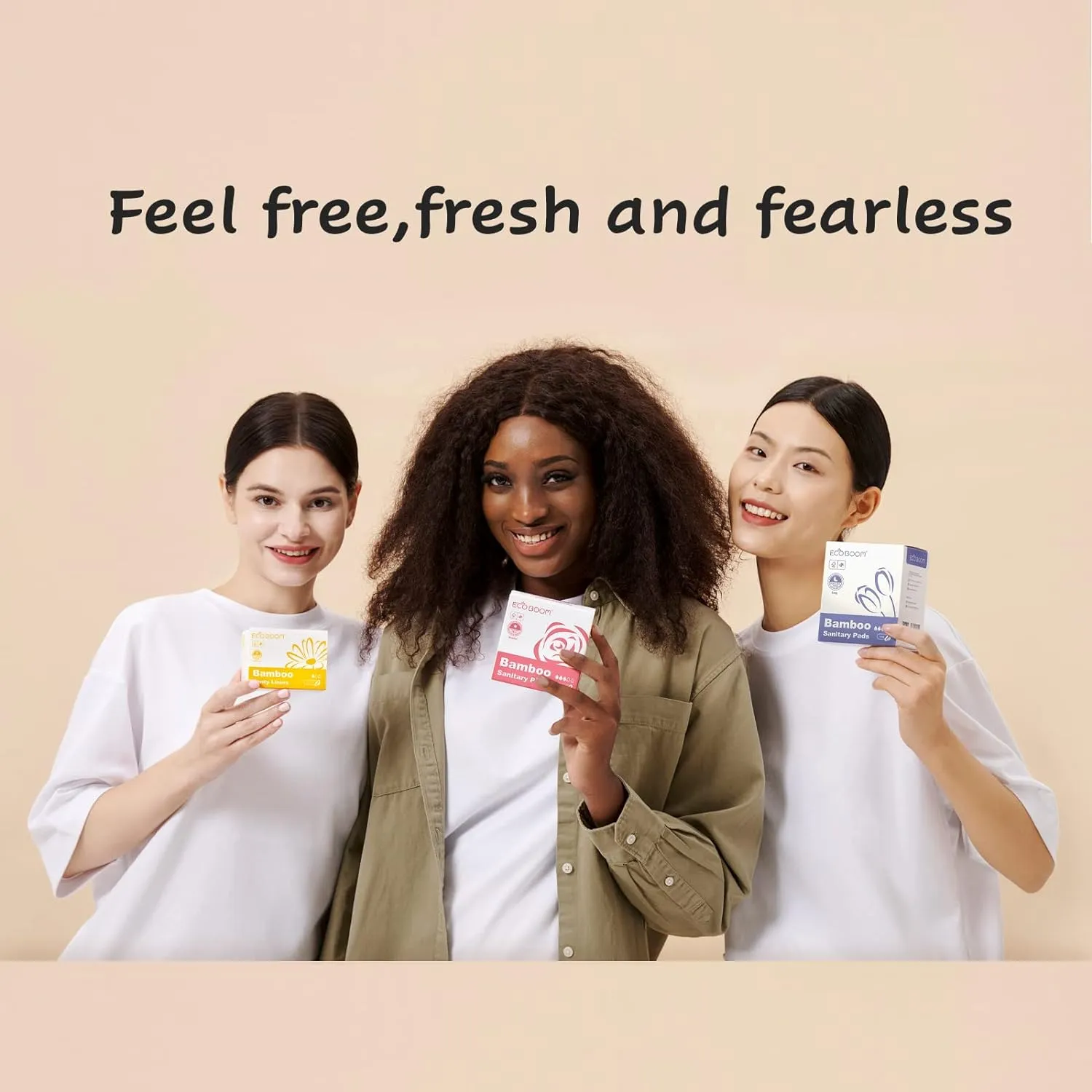 Bamboo Viscose Sanitary Pads with Wings 100% Natural Sanitary Pads Chlorine and Fragrance Free Heavy Absorbency Sanitary Napkins for Women 8 Count