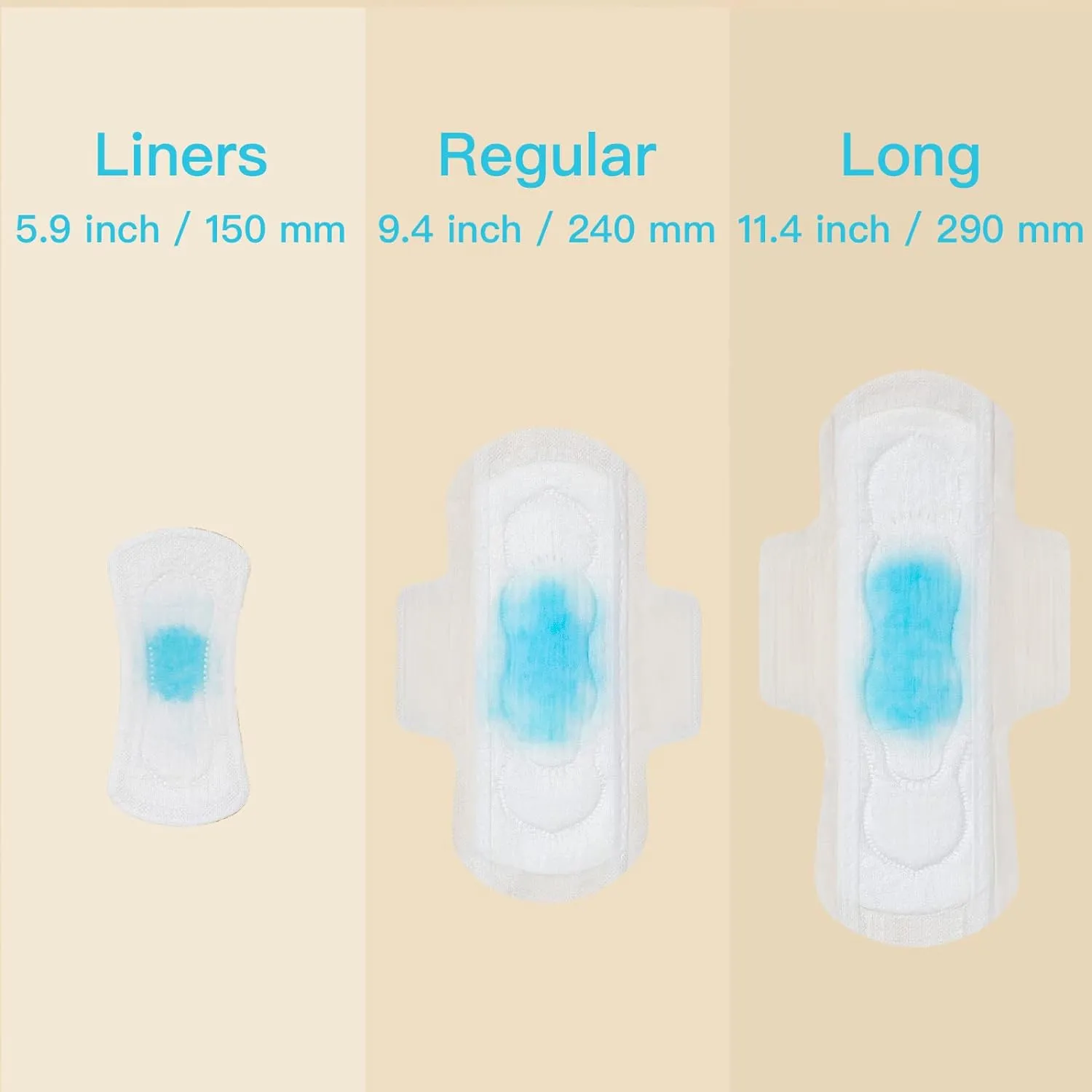 Bamboo Viscose Sanitary Pads with Wings 100% Natural Sanitary Pads Chlorine and Fragrance Free Heavy Absorbency Sanitary Napkins for Women 8 Count