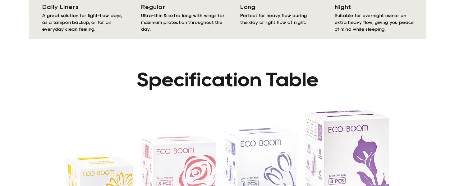 Bamboo Viscose Sanitary Pads with Wings 100% Natural Sanitary Pads Chlorine and Fragrance Free Heavy Absorbency Sanitary Napkins for Women 8 Count