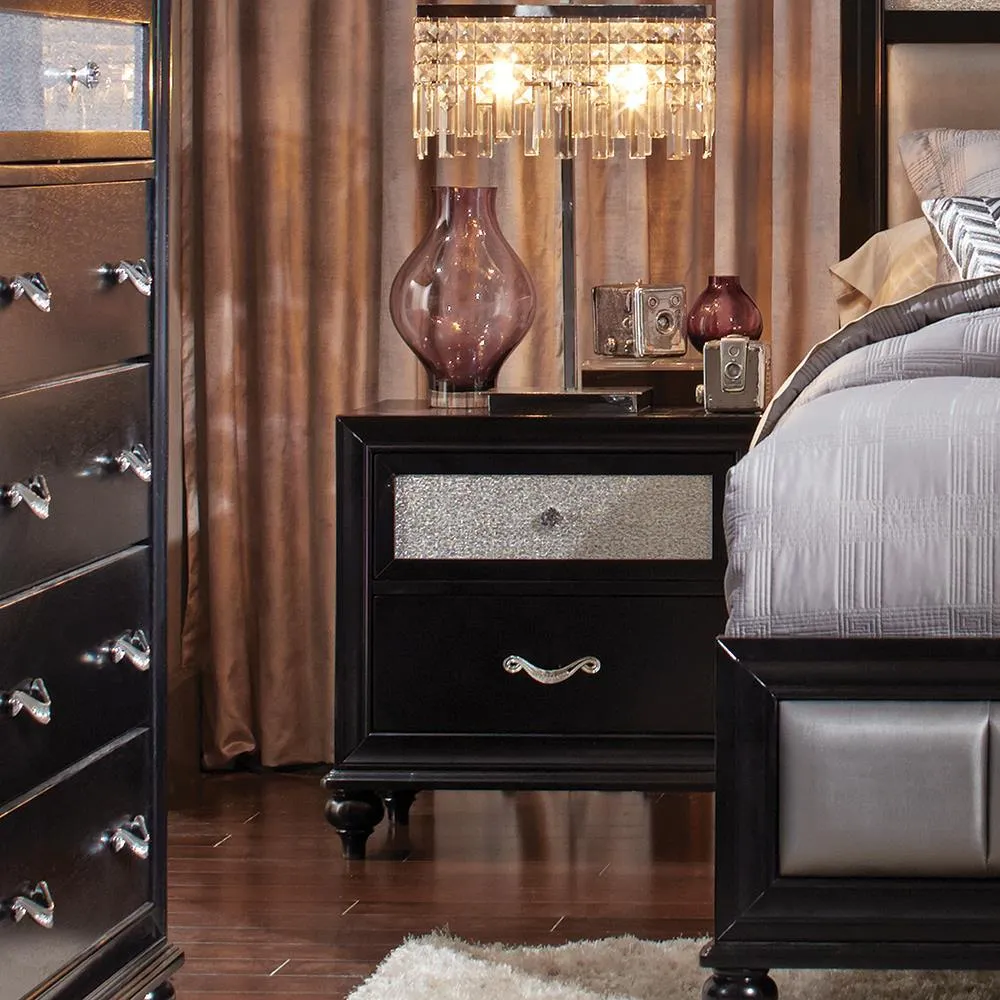 Barzini Bedroom Collection - Barzini 2-drawer Rectangular Nightstand Black