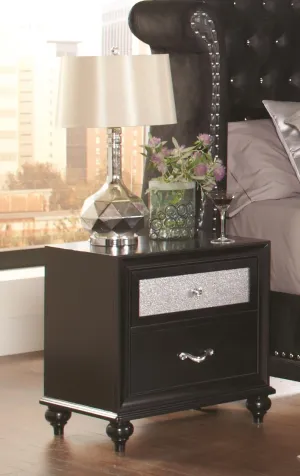 Barzini Bedroom Collection - Barzini 2-drawer Rectangular Nightstand Black