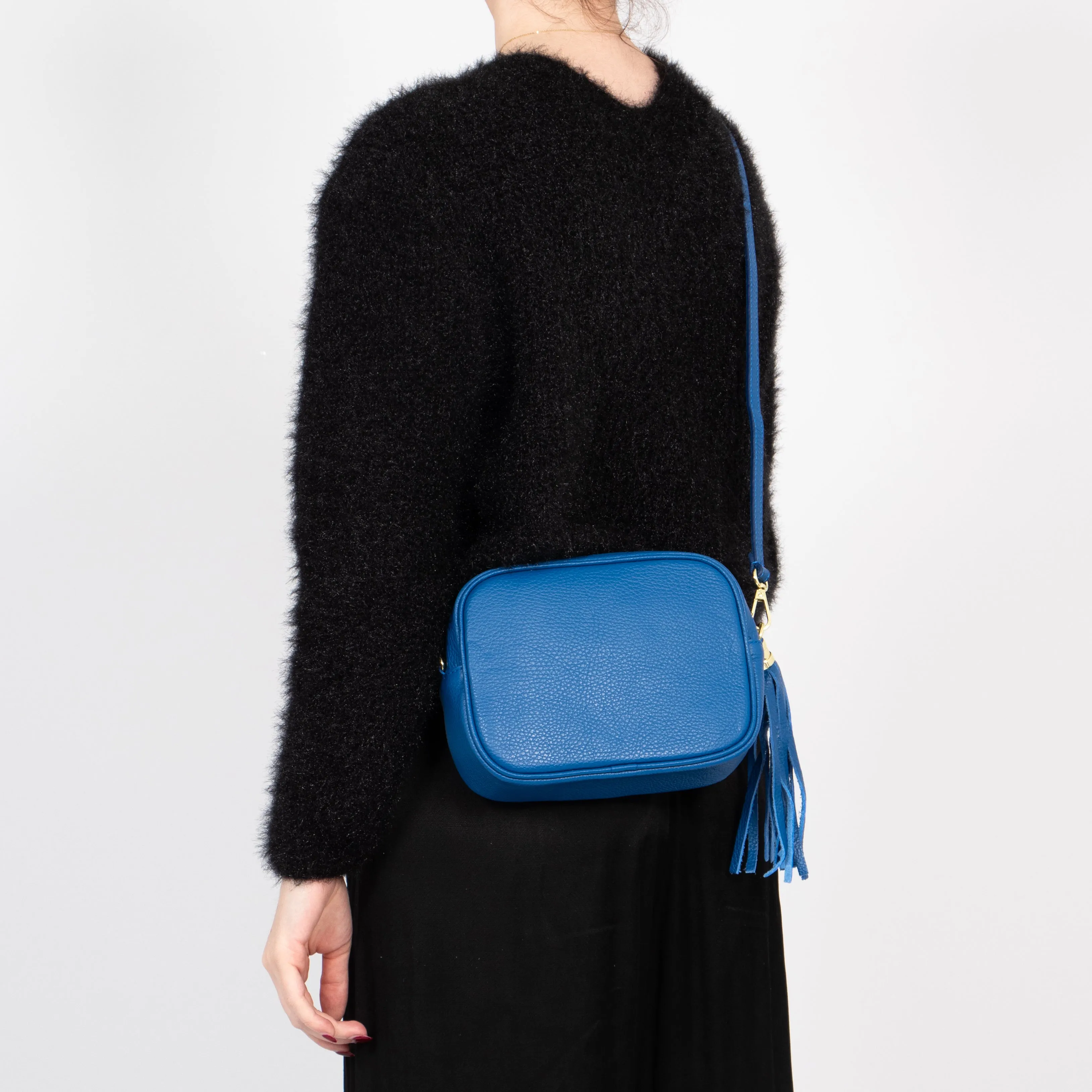 Beau - Italian Leather Crossbody Bag - Royal Blue, Pebbled