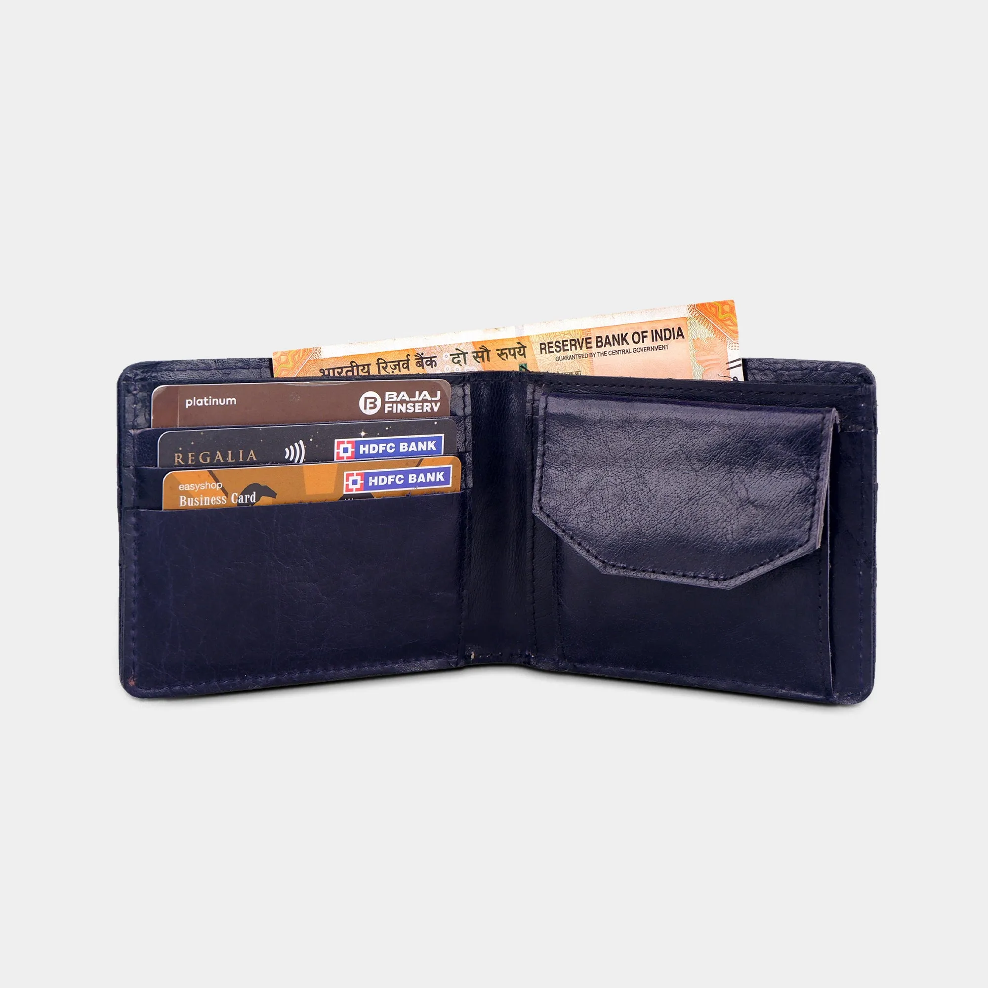 Bi-fold Blue Buffalo Leather Wallet