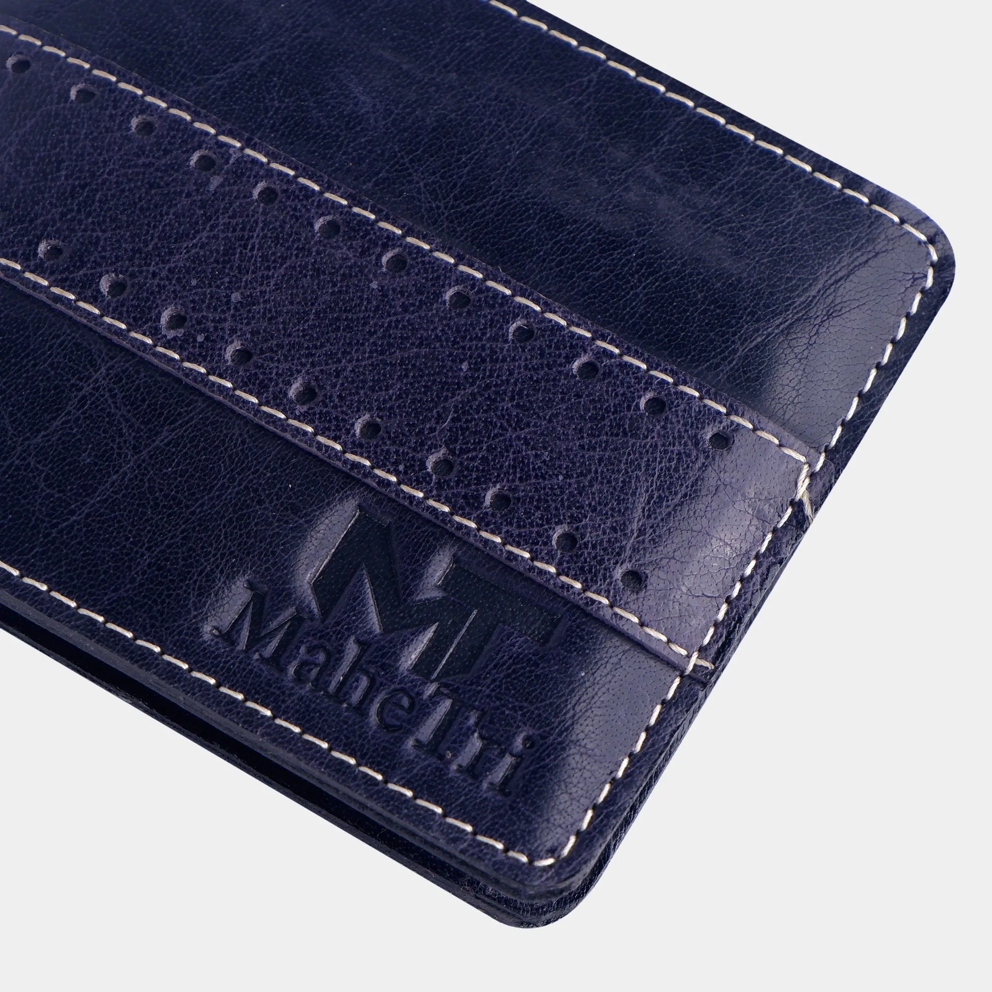 Bi-fold Blue Buffalo Leather Wallet