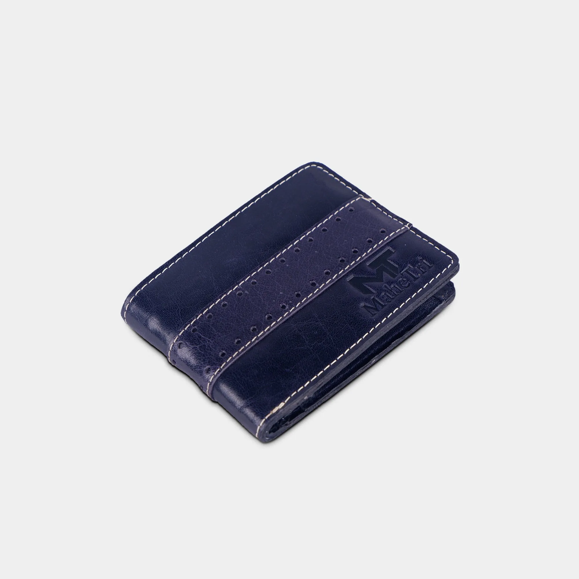 Bi-fold Blue Buffalo Leather Wallet