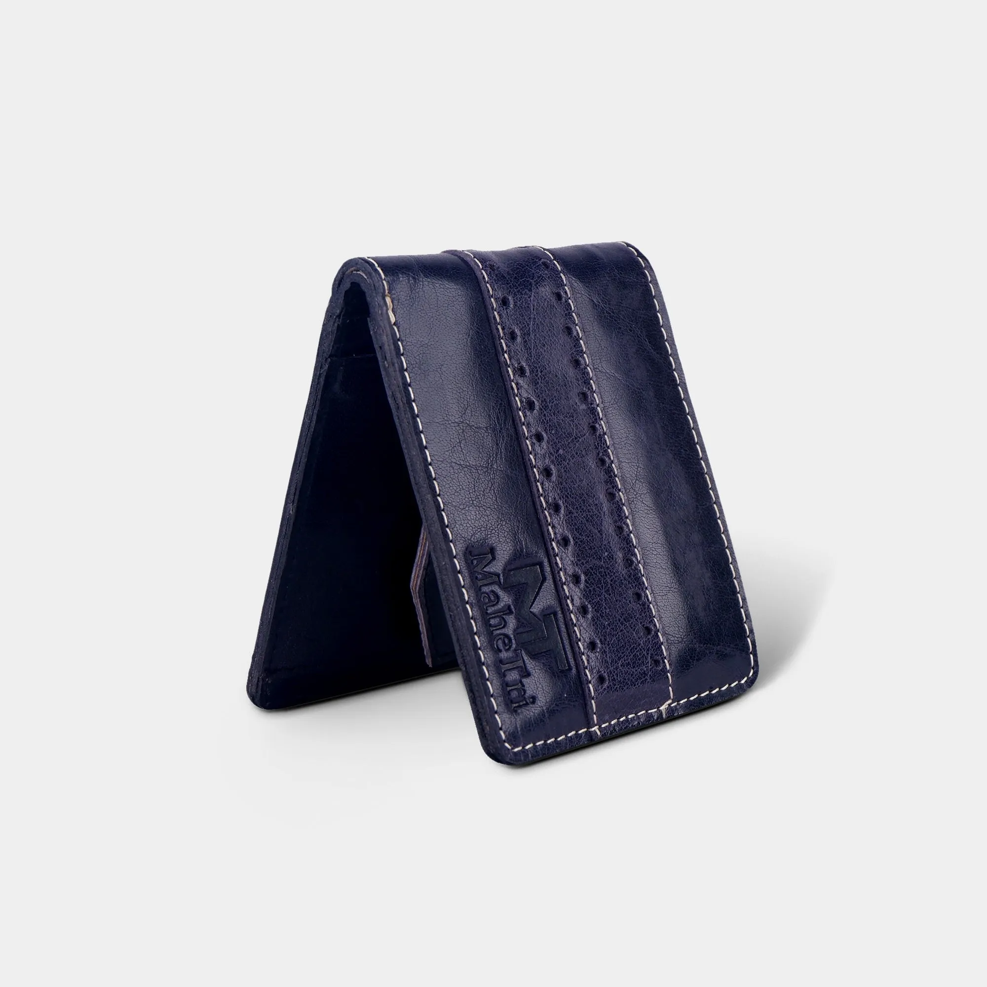 Bi-fold Blue Buffalo Leather Wallet