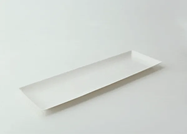 Bio N Chic Rectangular Sugarcane Plate - L:10.8 X W:3.5 X H:.48in 100 Pcs/Cs
