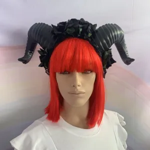 Black Demon Ram Horns
