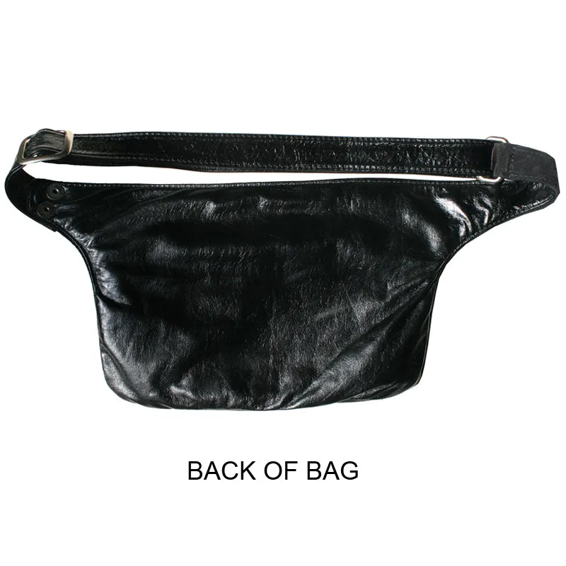 Black Suede & Leather Fanny Pack