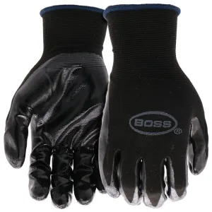 Boss Grip Series B31191-L Coated Gloves, L, Knit Wrist Cuff, Nitrile Coating, Nylon, Black :PR: QUANTITY: 1